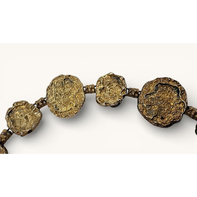 Brutalist Gold Nugget Style Decorative Circular Chain For Sale - Image 9 of 14