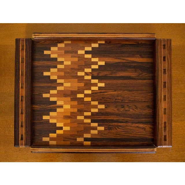 Mid-Century Modern 1960s Mid-Century Modern Studio Craft Mixed Wood Tray by Don Shoemaker Senal Mexico For Sale - Image 3 of 8