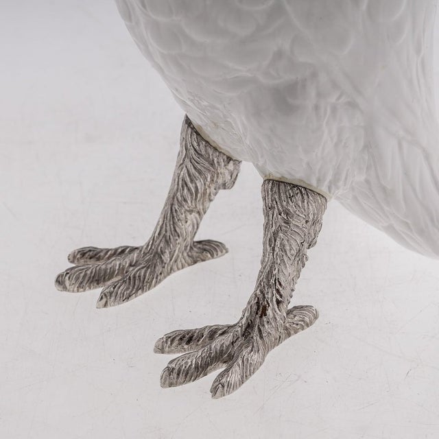 Antique Cockatoo Silver and Porcelain Claret Jug from Asprey & Co, 1912 For Sale - Image 10 of 18