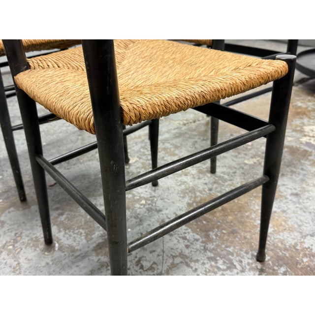 Gio Ponti Style Italian Ladder Back Dining Chairs, Vintage Set of Six For Sale - Image 9 of 12