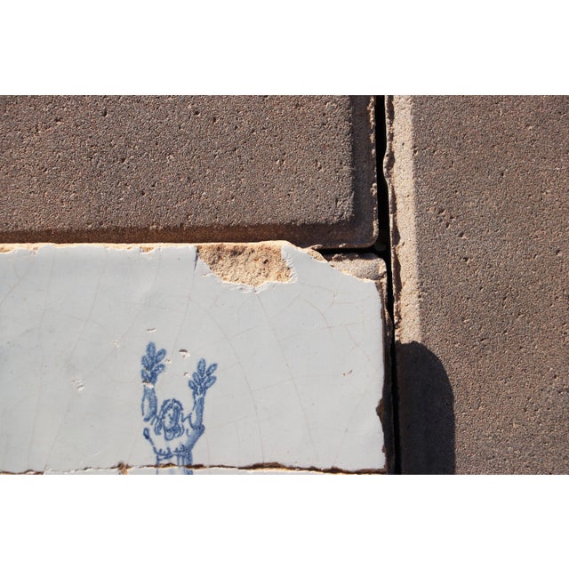 Baroque 18th Century Rare Lady Tree Delft Antique Tile, Earthenware For Sale - Image 3 of 5