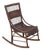 Antique Victorian Wicker and Rattan Wooden Small Rocking Chair Rocker For Sale