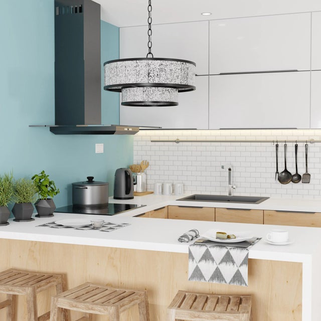 Chelsea 4-Light Mirrored Two-Tier Drum Chandelier For Sale In Atlanta - Image 6 of 8