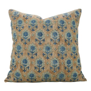 Fabdivine Indian Block Print Cushion Cover 16x16 Inch Viscose Linen-Kusum For Sale