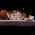 This oil on canvas artwork presents a striking still life of oranges, some whole and others peeled, arranged on a simple...