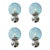 Sculptural Light-Blue “Ballotton” Murano Glass Wall Sconces — Lot of 4 For Sale