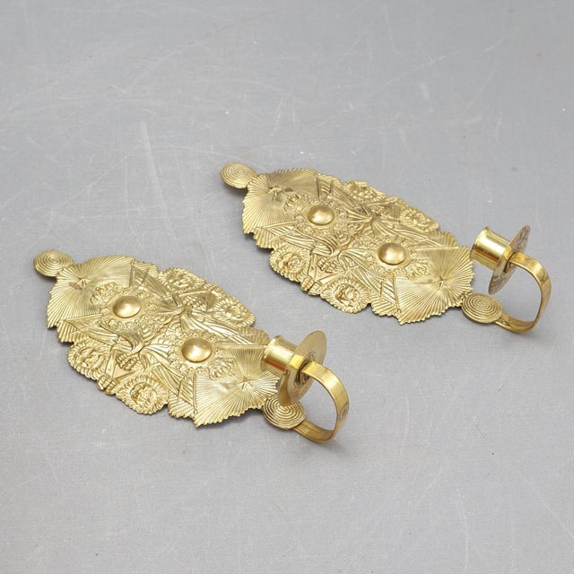 Early 20th Century Early 20th Century Swedish Brass Wall Sconces - a Pair For Sale - Image 5 of 5