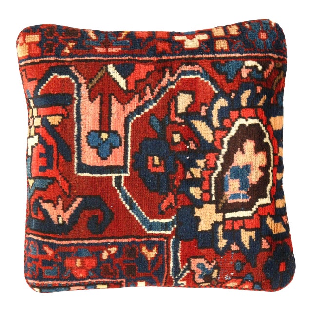 Pasargad Vintage Hand Knotted Bakhtiari Rug Pillow For Sale