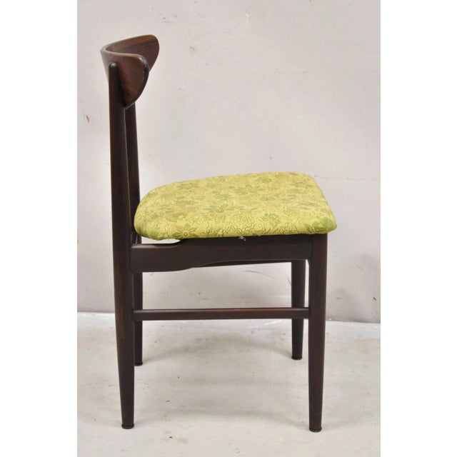 Vintage Dyrlund Mid Century Danish Modern Rosewood Curved Back Dining Side Chair For Sale - Image 9 of 12