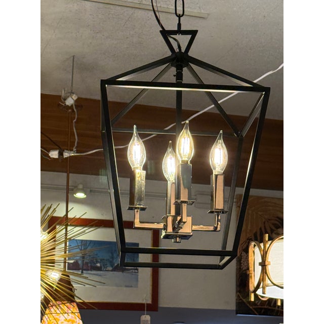 Metal Rustic Maxim Lighting Abode Four Light Small Chandelier For Sale - Image 7 of 12