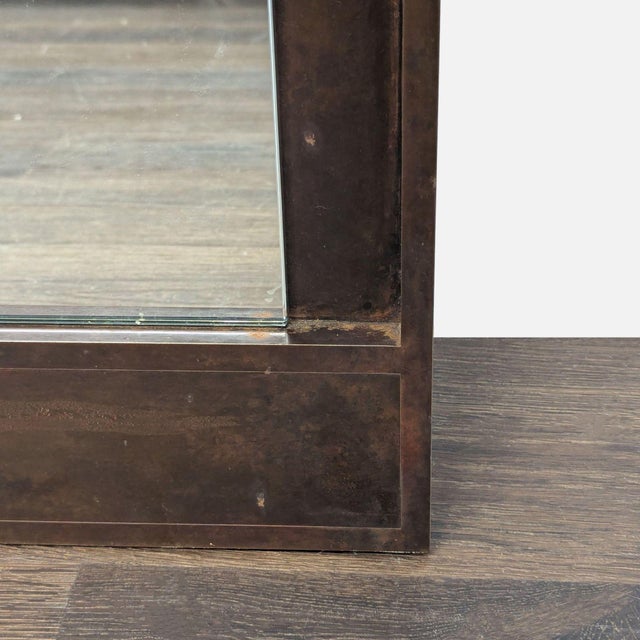 Custom Standing Metal Framed Mirror For Sale - Image 4 of 5