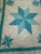 Vintage Handmade Quilted Turquoise and White Lone Star Quilt For Sale - Image 14 of 15