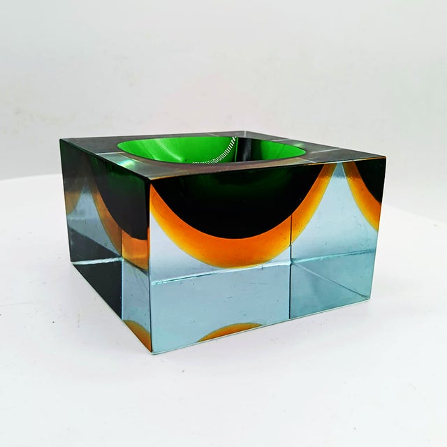 1960s Large Square Ashtray or Catchall in Murano Glass attributed to Flavio Poli for Seguso, 1960s For Sale - Image 5 of 8