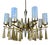 Large Mid-Century Italian Sculptural Chandelier in Brass and Glass, Italy, 1950s For Sale