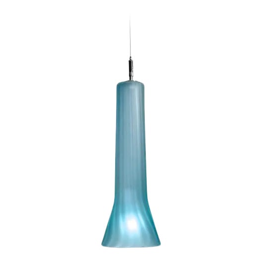 Flare Frosted Pendant Light from the Flashlight Collection in Lagoona For Sale
