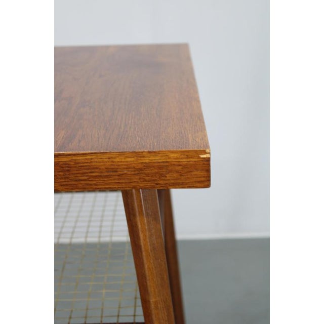 Brown Czechoslovakian Side Table in Oak Finish, 1960s For Sale - Image 8 of 13
