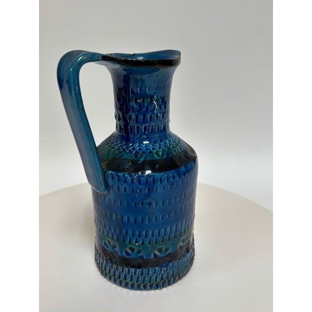 Bitossi “Rimini Blu” Ceramic Pitcher Vase, Attributed to Aldo Londi, Italy 1960s For Sale - Image 13 of 18