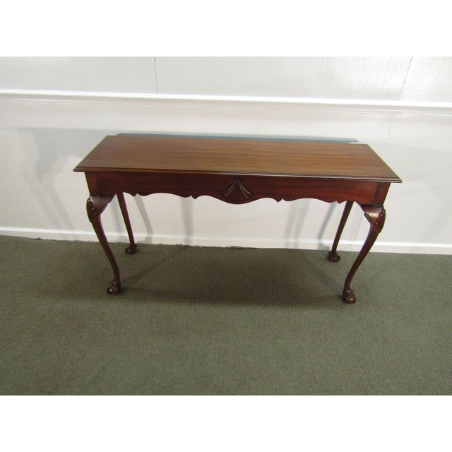 Henkel Harris Solid Mahogany Chippendale Style Console Table For Sale - Image 9 of 9