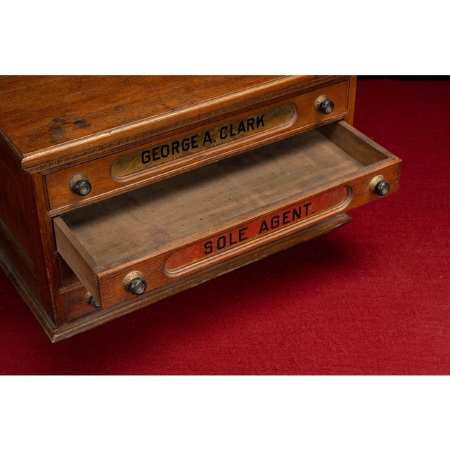 Late 19th Century Mercantile Countertop Wooden Spool Cabinet For Sale - Image 10 of 14