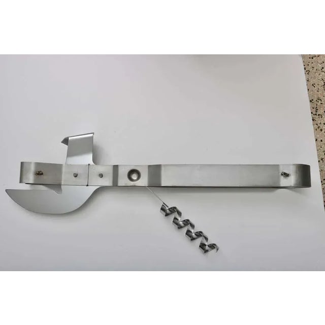 Metal Wall Mount Can Opener Sculpture in Stainless Steel by Curtis Jere For Sale - Image 7 of 11