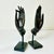 Boho Chic Mid-Century Asian Boho Chic Cast Metal Buddha Hand Sculpture - Set of 2. For Sale - Image 3 of 13