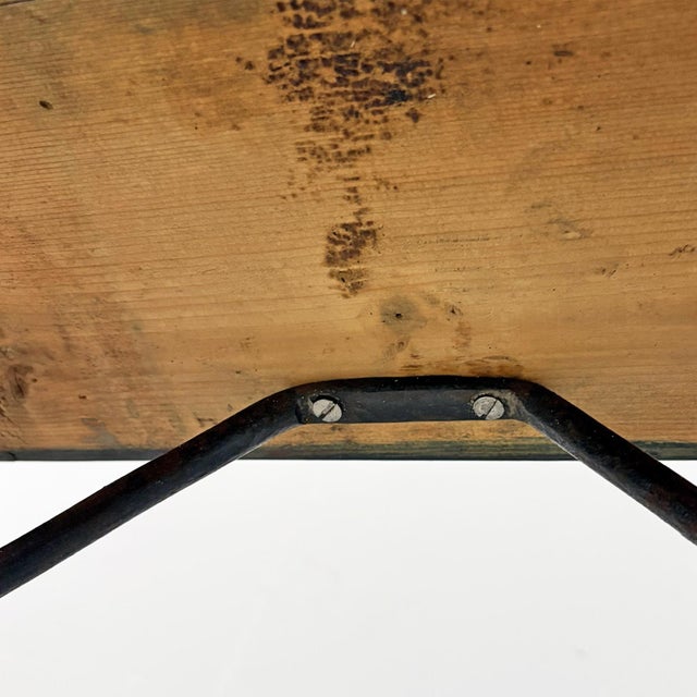 Wood Vintage Italian Industrial Wooden and Cast Iron Console Table, 1800s For Sale - Image 7 of 15