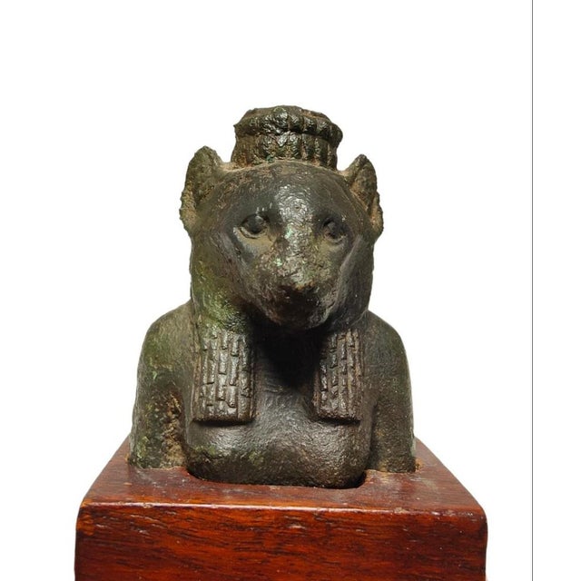 Egyptian Bronze Seckhmet Lion-Headed Goddess Figure For Sale - Image 6 of 18