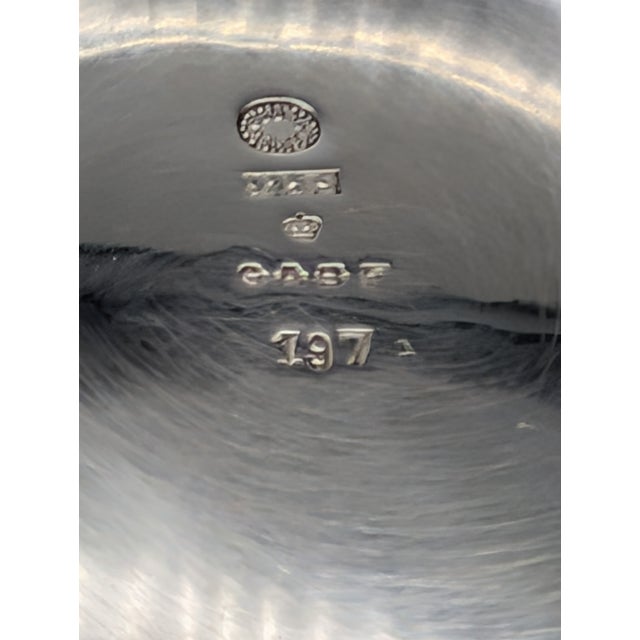 Footed bowl compote centerpiece. Georg Jensen, Denmark #197A. Hammered finish. Pierced neck. Swedish import marks. 6 1/8"...