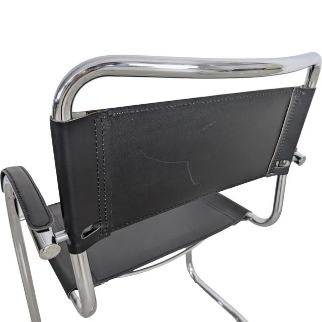 Metal Italian Bauhaus Cantilever Chairs, Set of 3 For Sale - Image 7 of 8