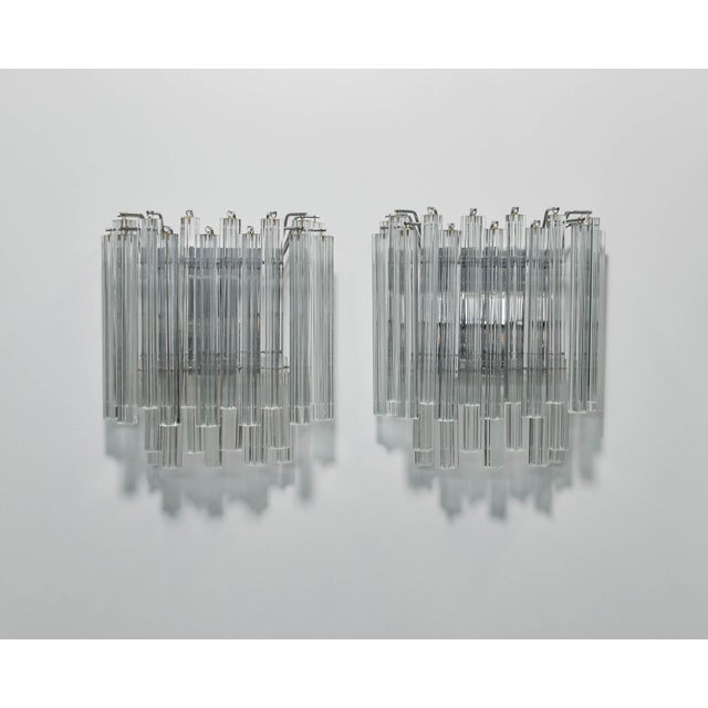 Glass Clear Venini Murano Glass Wall Lights from Camer, 1970s, Set of 2 For Sale - Image 7 of 10
