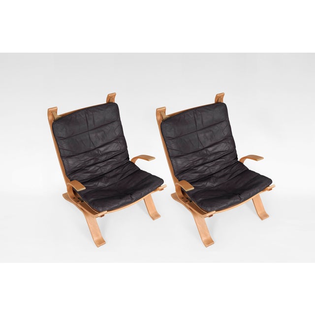 Focus Sling Lounge Chairs from Bramin Møbler, 1970s, Set of 2 For Sale - Image 4 of 9