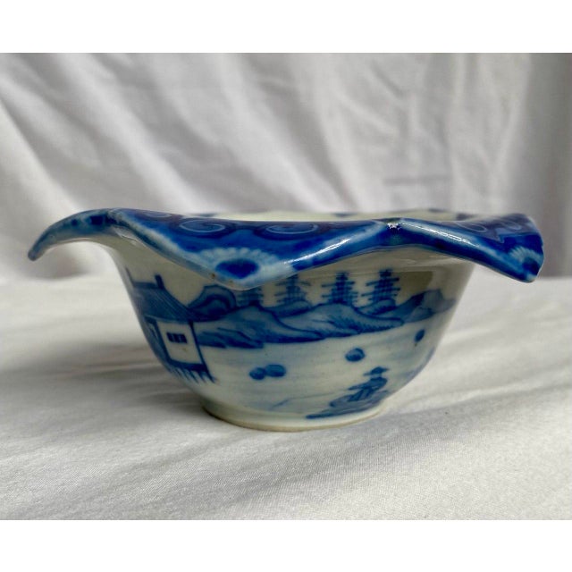 Late Qing / Republic Period Blue & White “Treasure Ship” Lobed Bowl For Sale - Image 12 of 18