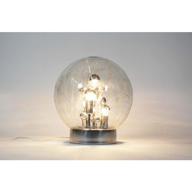 Mid-Century Modern Ice Glass Table Lamp from Doria Leuchten, 1970s For Sale - Image 6 of 10