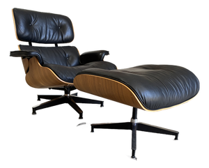 Herman Miller Eames Lounge Chair and Ottoman in Black Leather