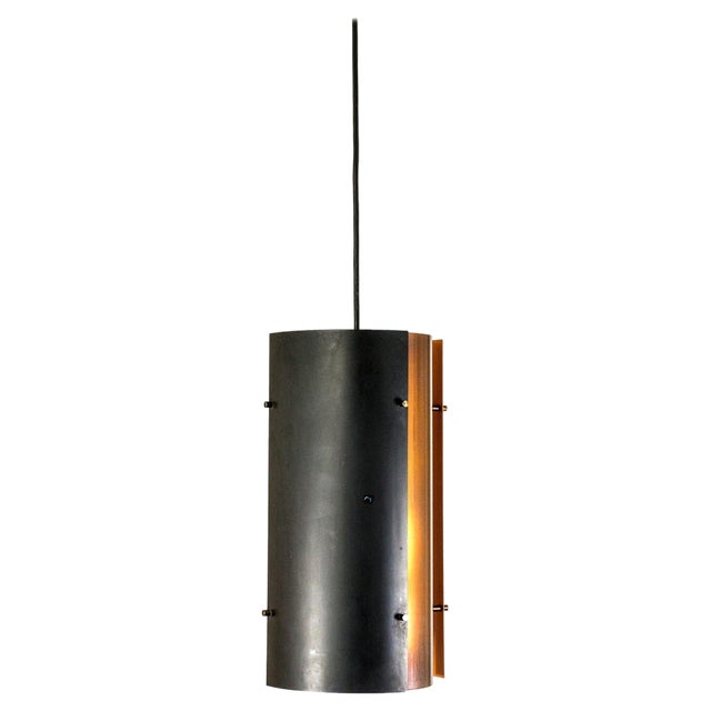 Copper and Black Colored Pendant from Fog & Mørup, 1970s For Sale