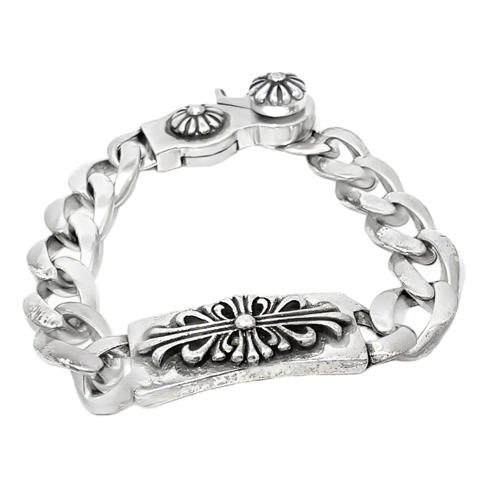 Chrome Hearts S925 Chain Cross Bracelet With Lobster Clasp | Chairish