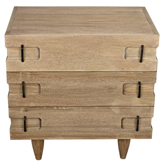Contemporary David 32" Side Table in Washed Walnut For Sale - Image 3 of 8