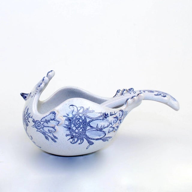 1960s Bjorn Wiinblad Studio Pottery Figural Bird Bowl & Serving Spoon Set, 1960 For Sale - Image 5 of 11
