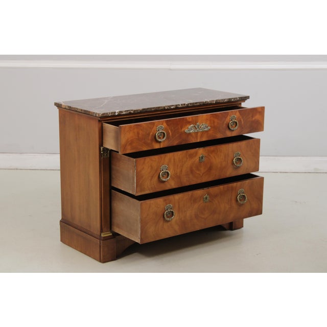 Henredon Henredon Natchez French Empire Marble Top Chest For Sale - Image 4 of 18