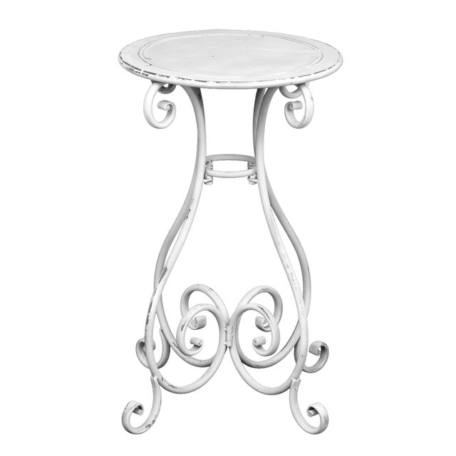 Pr. Vintage Metal Garden Pedestals For Sale In Los Angeles - Image 6 of 12
