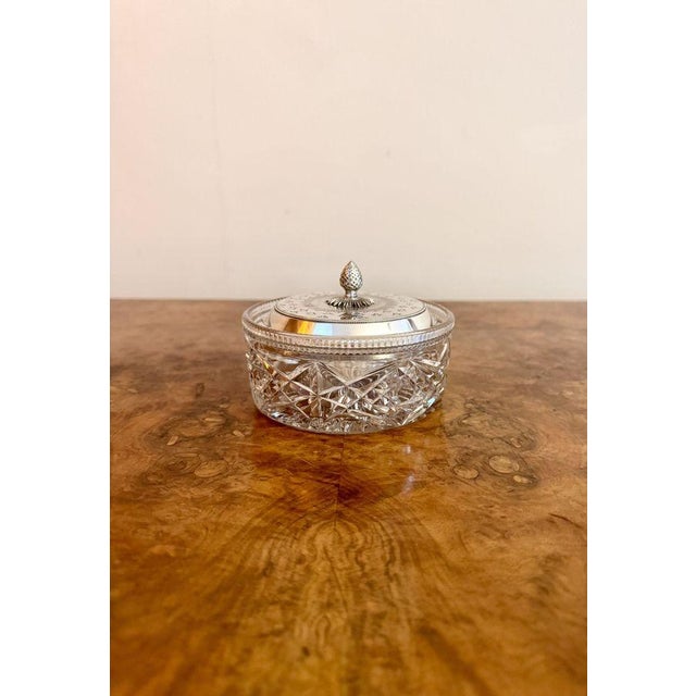 1900 - 1909 Antique Edwardian Cut Glass Trinket Box, 1900 For Sale - Image 5 of 6