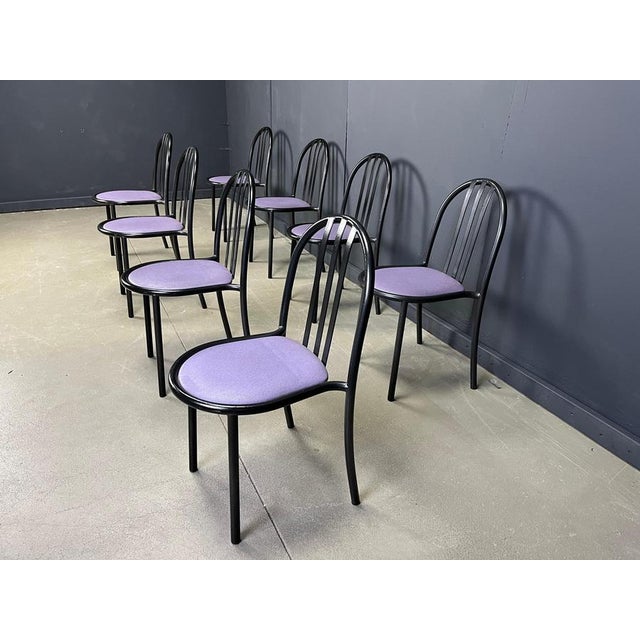 Nr 222 Chairs by Robert Mallet-Stevens, 1980s, Set of 8 For Sale - Image 9 of 12