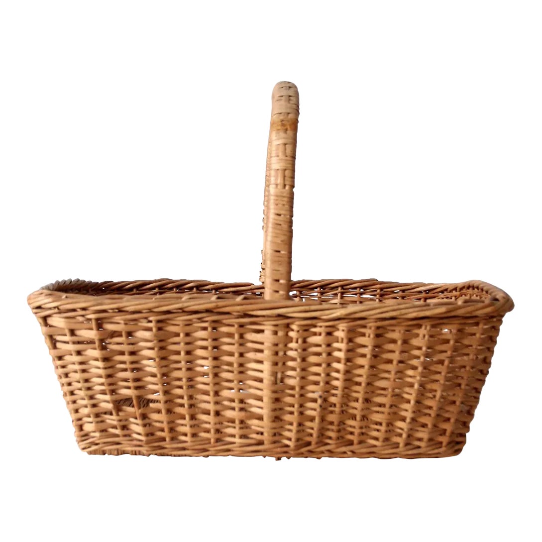 Vintage Wicker Gathering Basket Chairish