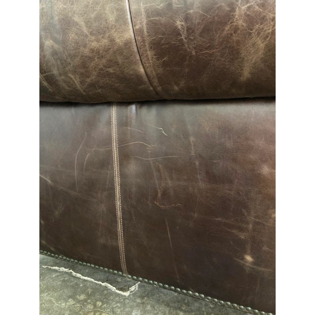 Vintage English Chesterfield Style Tufted Leather Chair For Sale - Image 10 of 11