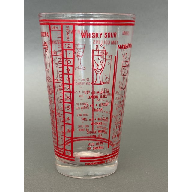 Mid-Century Modern Vintage Mid-Century Modern Bar Ware Phoenixware Bar Measuring Drink Glass For Sale - Image 3 of 13