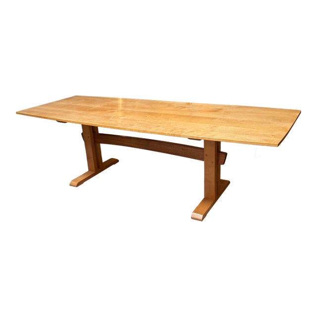 Boat Shaped Trestle Dining Room Table For Sale