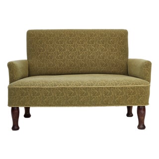 Danish 2-Seater Sofa in Green Furniture Wool Fabric, 1950s For Sale