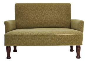 Danish 2-Seater Sofa in Green Furniture Wool Fabric, 1950s