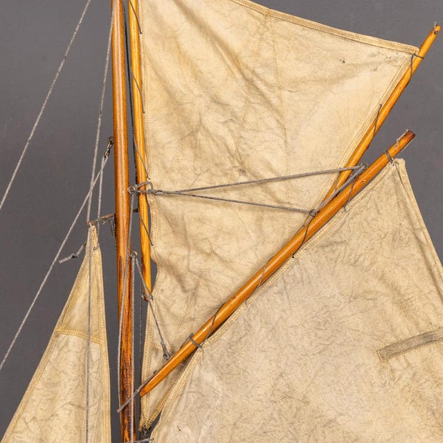Vintage English Carved Hull Pond Yacht, 1930s For Sale - Image 13 of 18