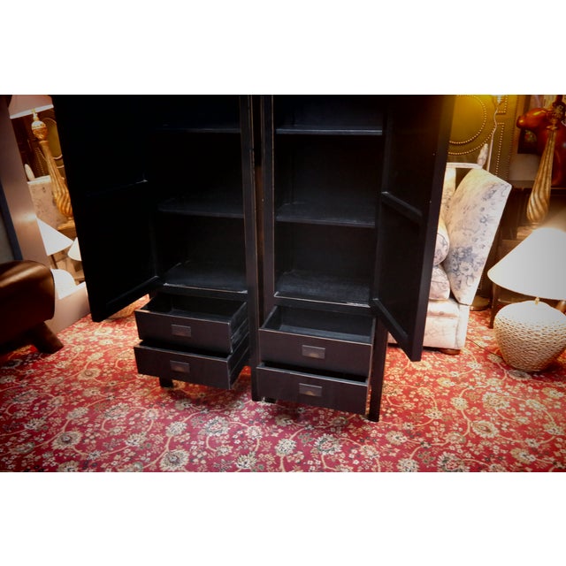 Vintage Cabinet in Black Lacquered Ash, 2010s, Set of 2 For Sale - Image 17 of 18
